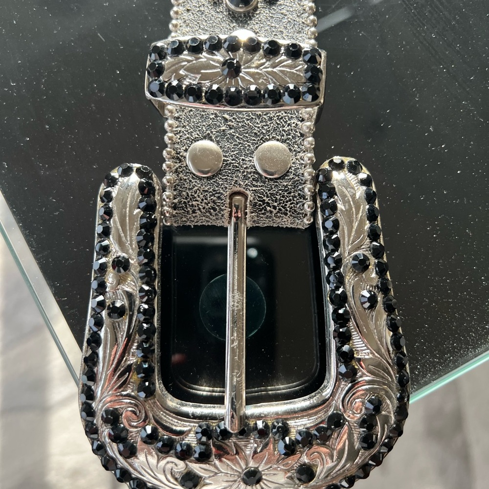 B.B. Simon Silver and Black Belt